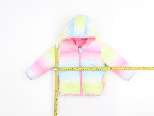Dunnes Stores Unisex Baby Multicoloured 6-9 Months Hooded Puffer Jacket