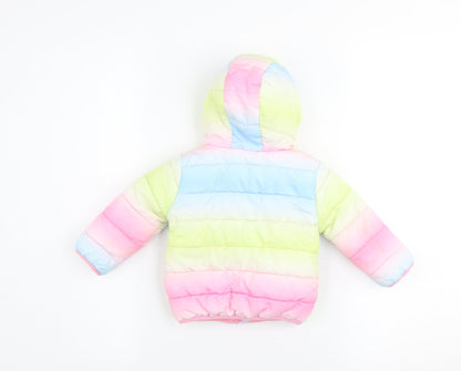 Dunnes Stores Unisex Baby Multicoloured 6-9 Months Hooded Puffer Jacket