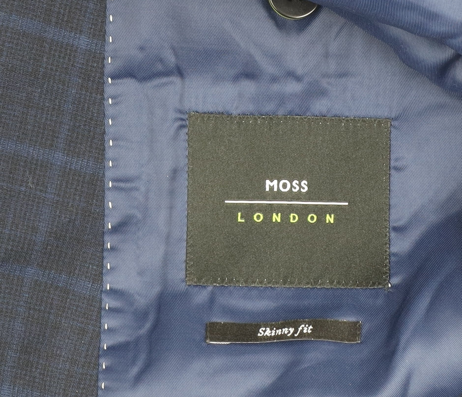 Mens UK Size 40 Moss London Regular Blue Suit Jacket