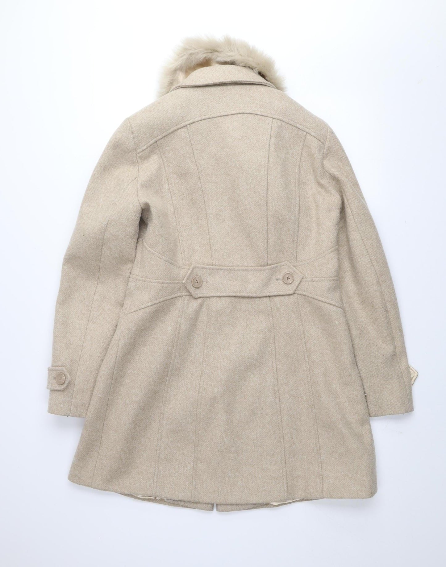 Womens UK Size M Oasis Beige Overcoat