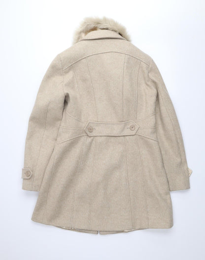 Womens UK Size M Oasis Beige Overcoat