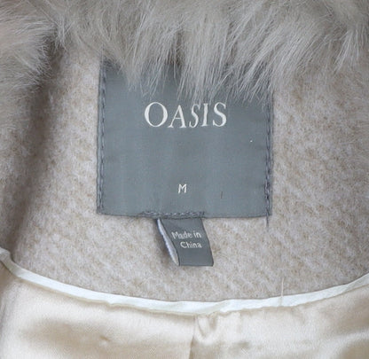 Womens UK Size M Oasis Beige Overcoat
