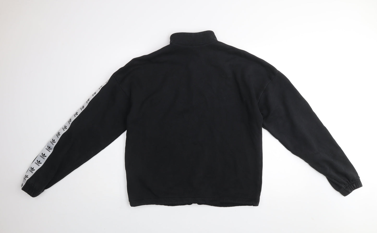 Adidas Womens Black 1/4 Zip Sweatshirt Size 10 Cotton Blend