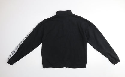 Adidas Womens Black 1/4 Zip Sweatshirt Size 10 Cotton Blend