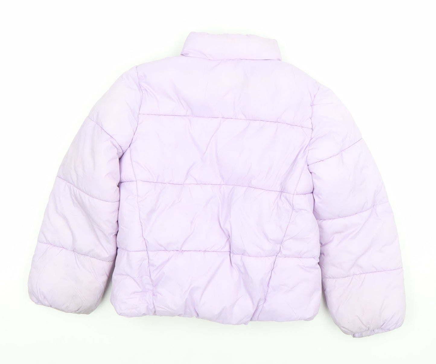 Primark Girls Purple Puffer Jacket 4-5 Years Winter Quilted Coat