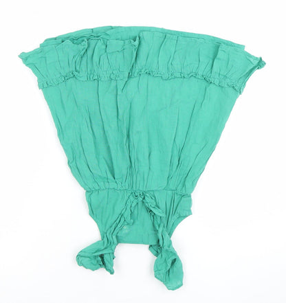 Primark Girls Green 3 Years Ruffle Sleeveless Knee Length Dress