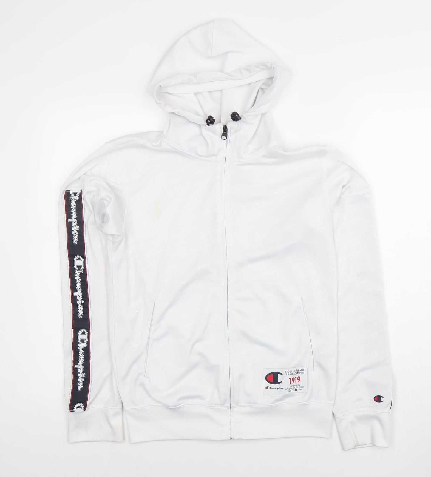 Mens UK Size S Champion White Full Zip Hoodie