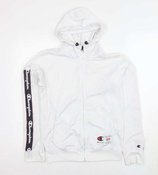 Mens UK Size S Champion White Full Zip Hoodie