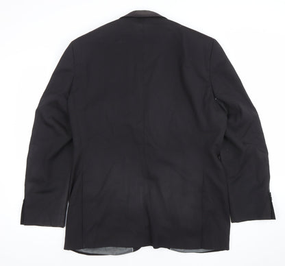 Brook Taverner Men's Black Wool Blend 42R Classic Two-Button Blazer