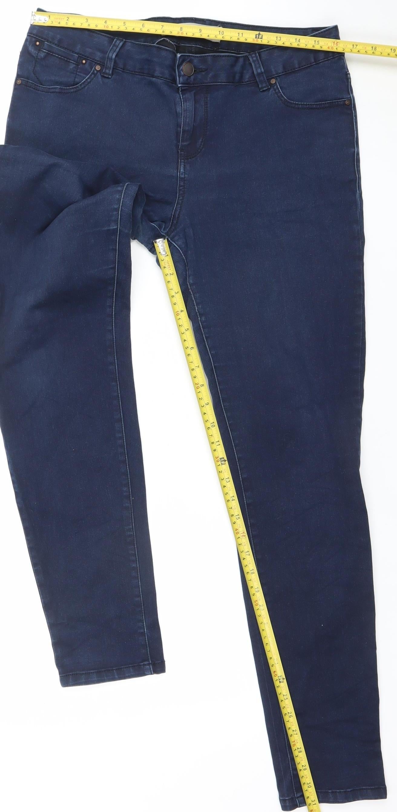 New Look Women's Blue Super Skinny Mid Rise Jeggings Size 8