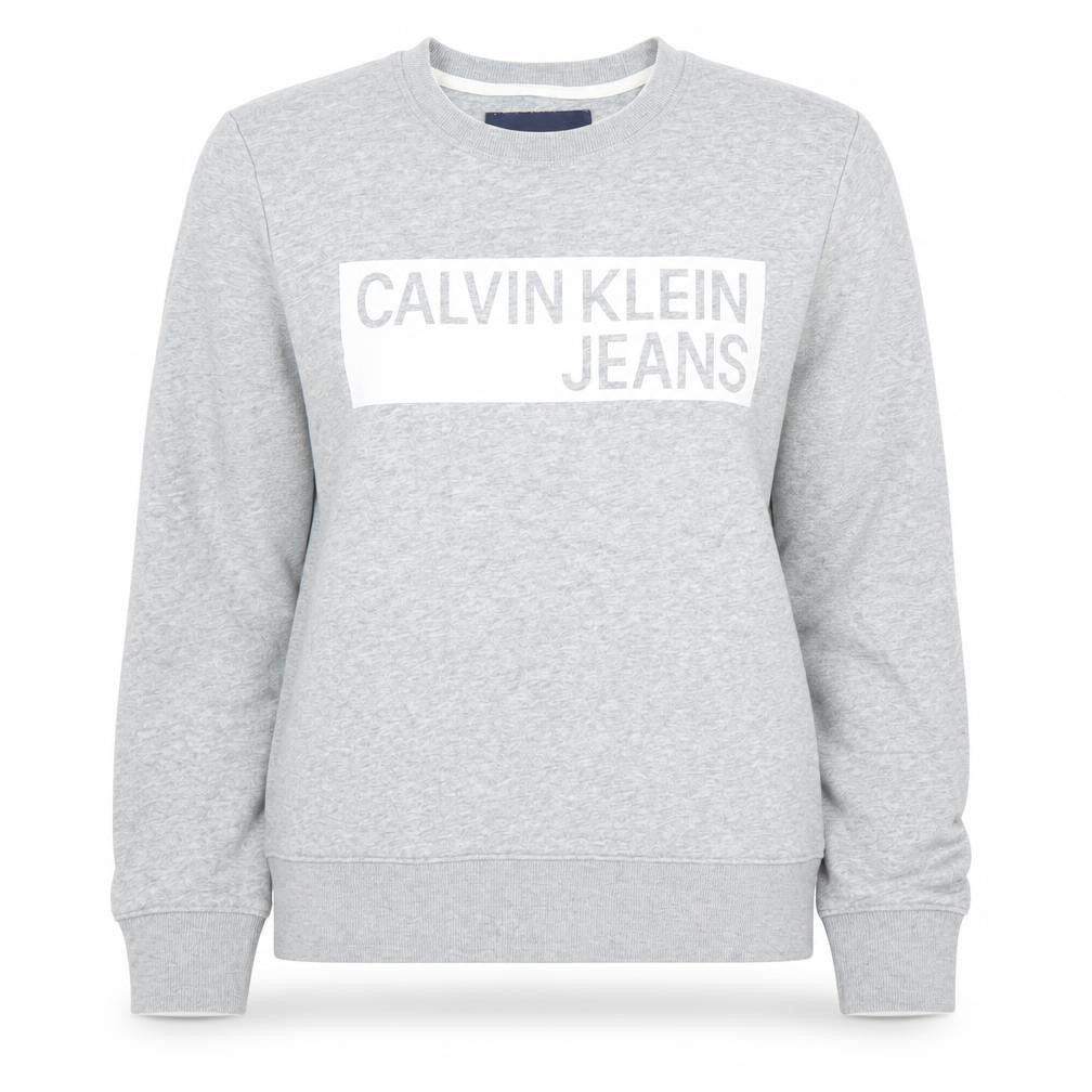 Womens UK Size S Calvin Klein Jeans Grey Pullover Sweatshirt