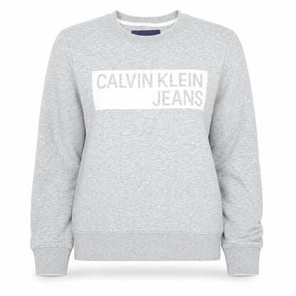 Womens UK Size S Calvin Klein Jeans Grey Pullover Sweatshirt