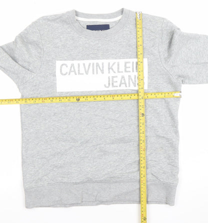 Womens UK Size S Calvin Klein Jeans Grey Pullover Sweatshirt