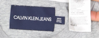 Womens UK Size S Calvin Klein Jeans Grey Pullover Sweatshirt