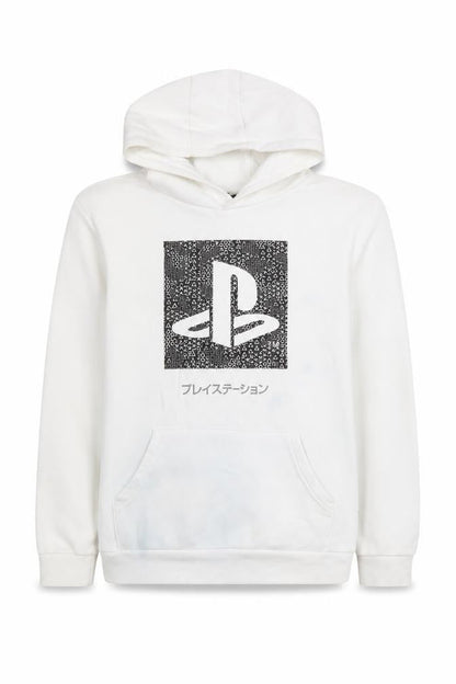 Boys UK Size 10-11 Years PlayStation White Pullover Hoodie