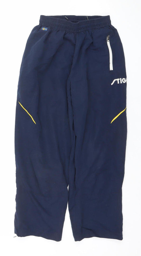 Stiga Boys Blue XS Track Pants Lightweight Polyester Sports Trousers