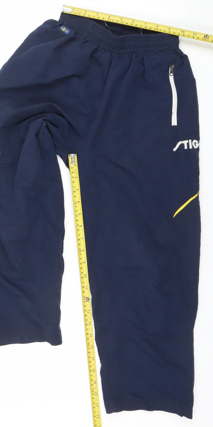 Stiga Boys Blue XS Track Pants Lightweight Polyester Sports Trousers