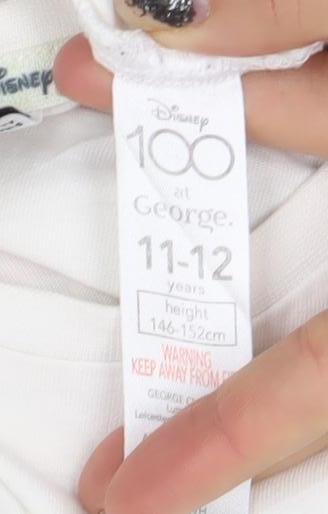 George Girls White Disney Graphic T-Shirt 11-12 Years Mickey Minnie