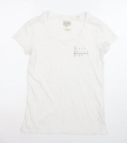 Jack Wills Women’s White Slim Fit T-Shirt Size 6