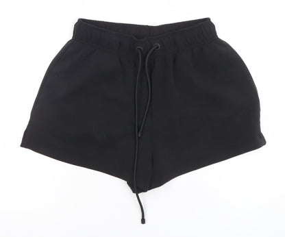 Oysho Womens Black XS Athletic Activewear Shorts Polyester Modal Blend