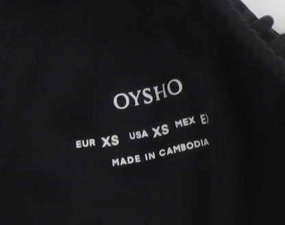 Oysho Womens Black XS Athletic Activewear Shorts Polyester Modal Blend