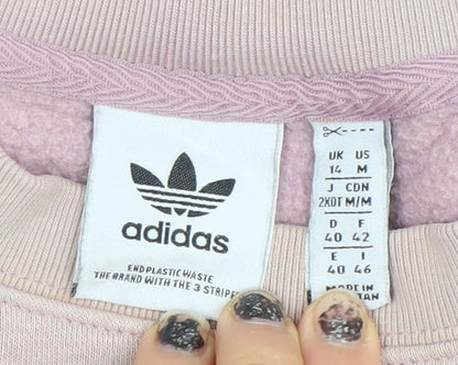 Womens UK Size 14 adidas Pink Pullover Sweatshirt