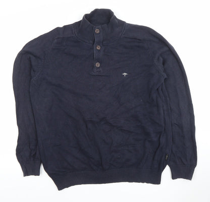 Fynch-Hatton Men’s Blue Cotton Henley Jumper M