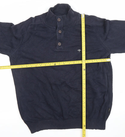 Fynch-Hatton Men’s Blue Cotton Henley Jumper M