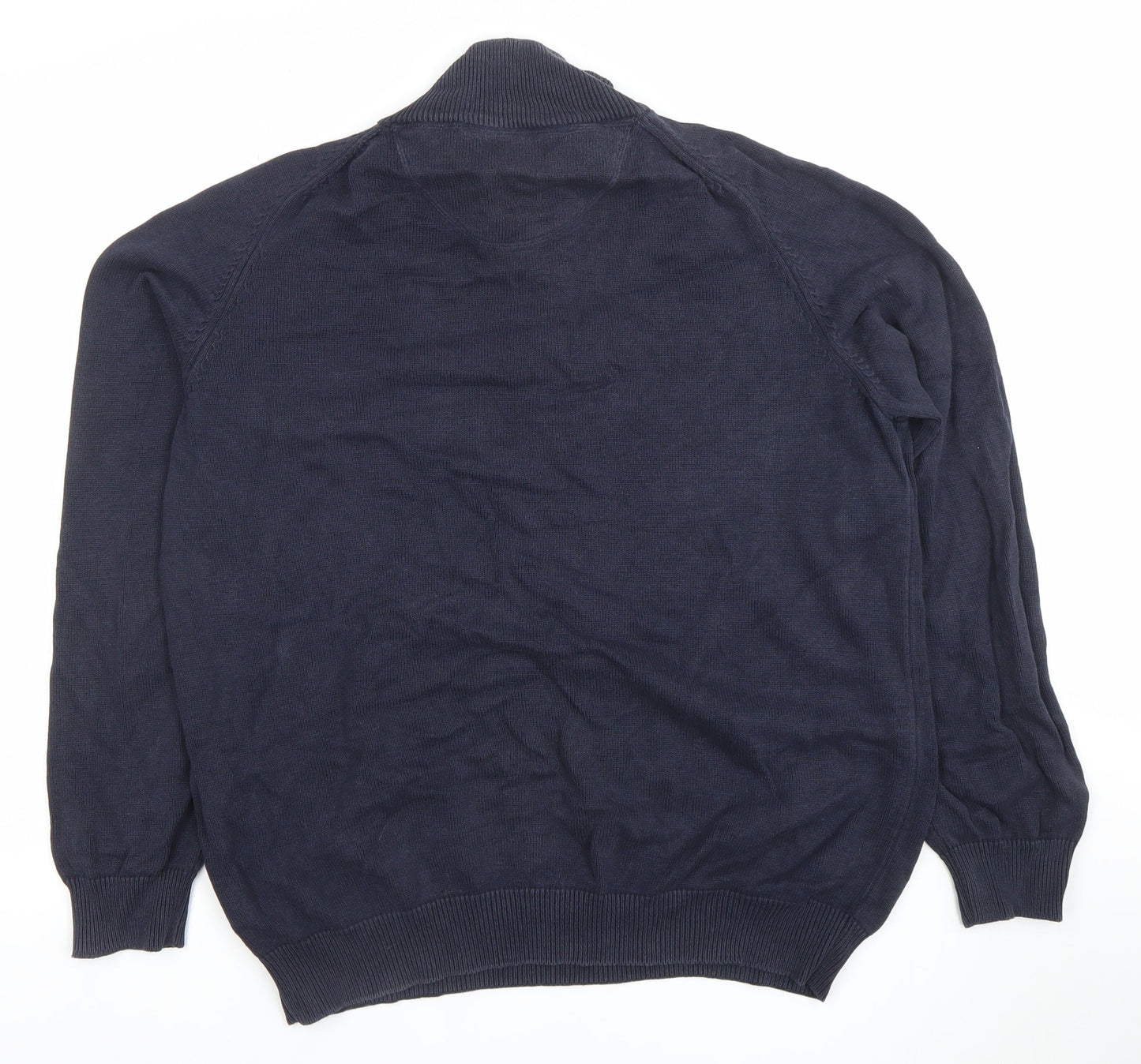 Fynch-Hatton Men’s Blue Cotton Henley Jumper M