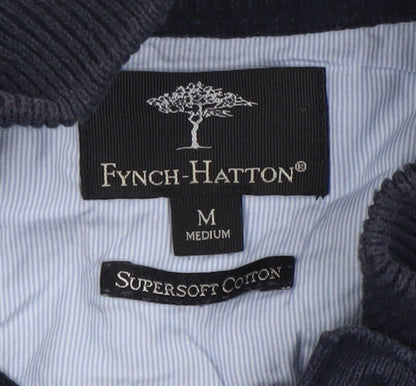 Fynch-Hatton Men’s Blue Cotton Henley Jumper M