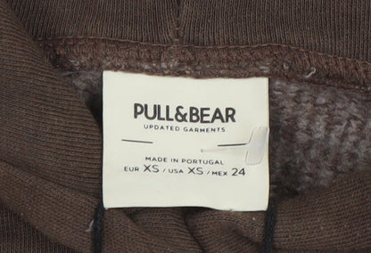 Womens UK Size XS Pull & Bear Brown Pullover Hoodie