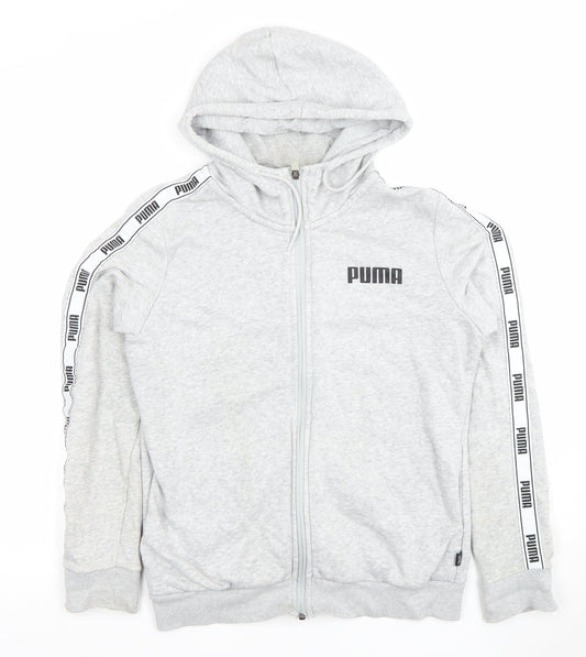 Puma Womens Grey Full Zip Hoodie Medium Hooded Sportswear
