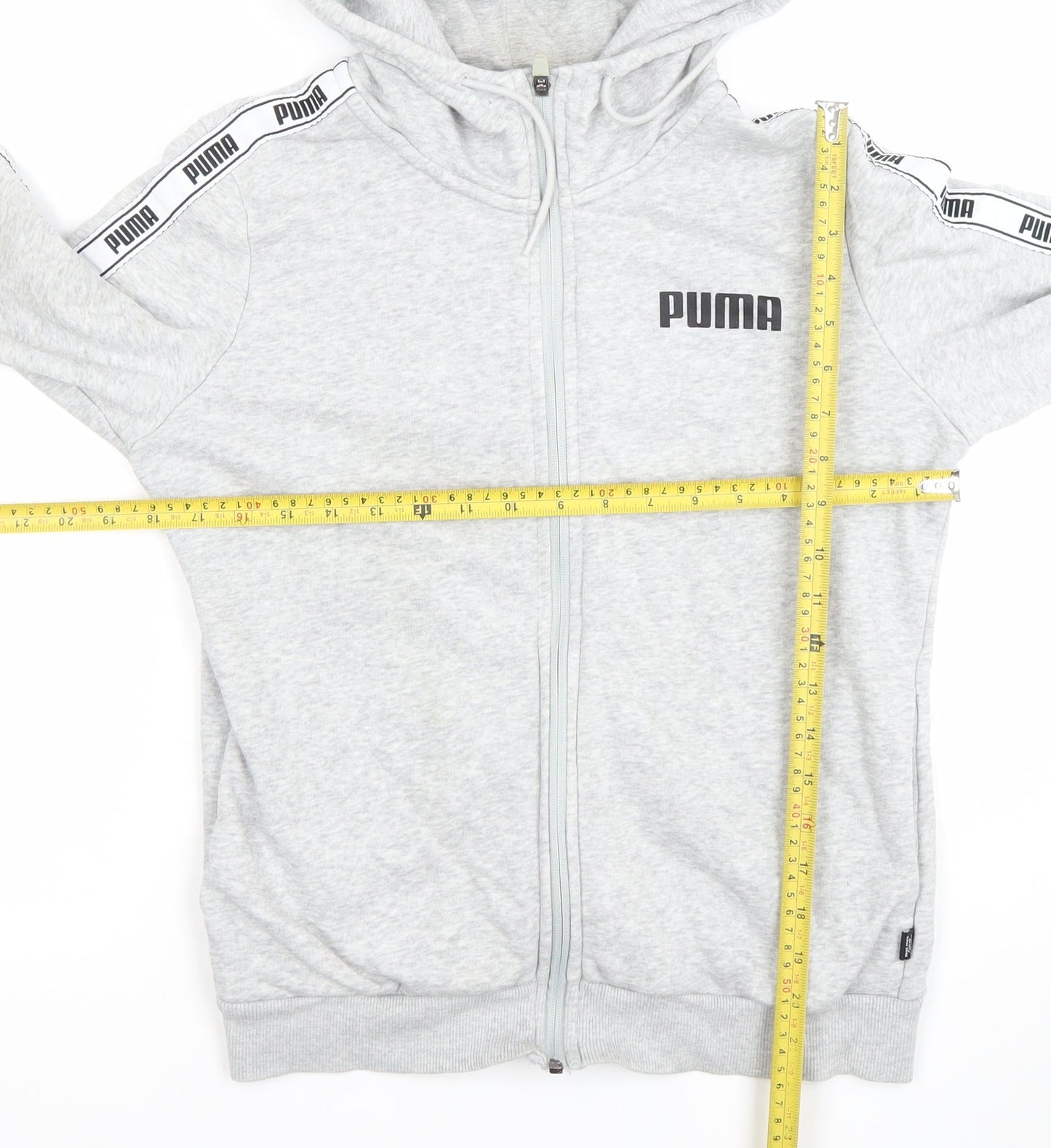 Puma Womens Grey Full Zip Hoodie Medium Hooded Sportswear