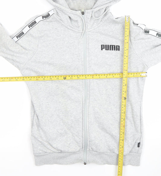 Puma Womens Grey Full Zip Hoodie Medium Hooded Sportswear
