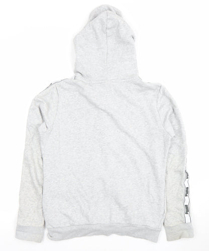 Puma Womens Grey Full Zip Hoodie Medium Hooded Sportswear