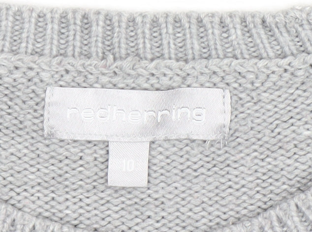 Womens UK Size 10 Red Herring Grey Pullover Jumper
