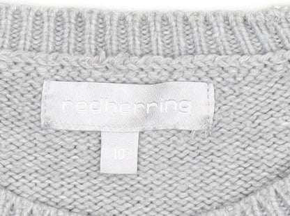 Womens UK Size 10 Red Herring Grey Pullover Jumper