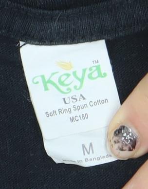Womens UK Size M Keya Black Basic T-Shirt