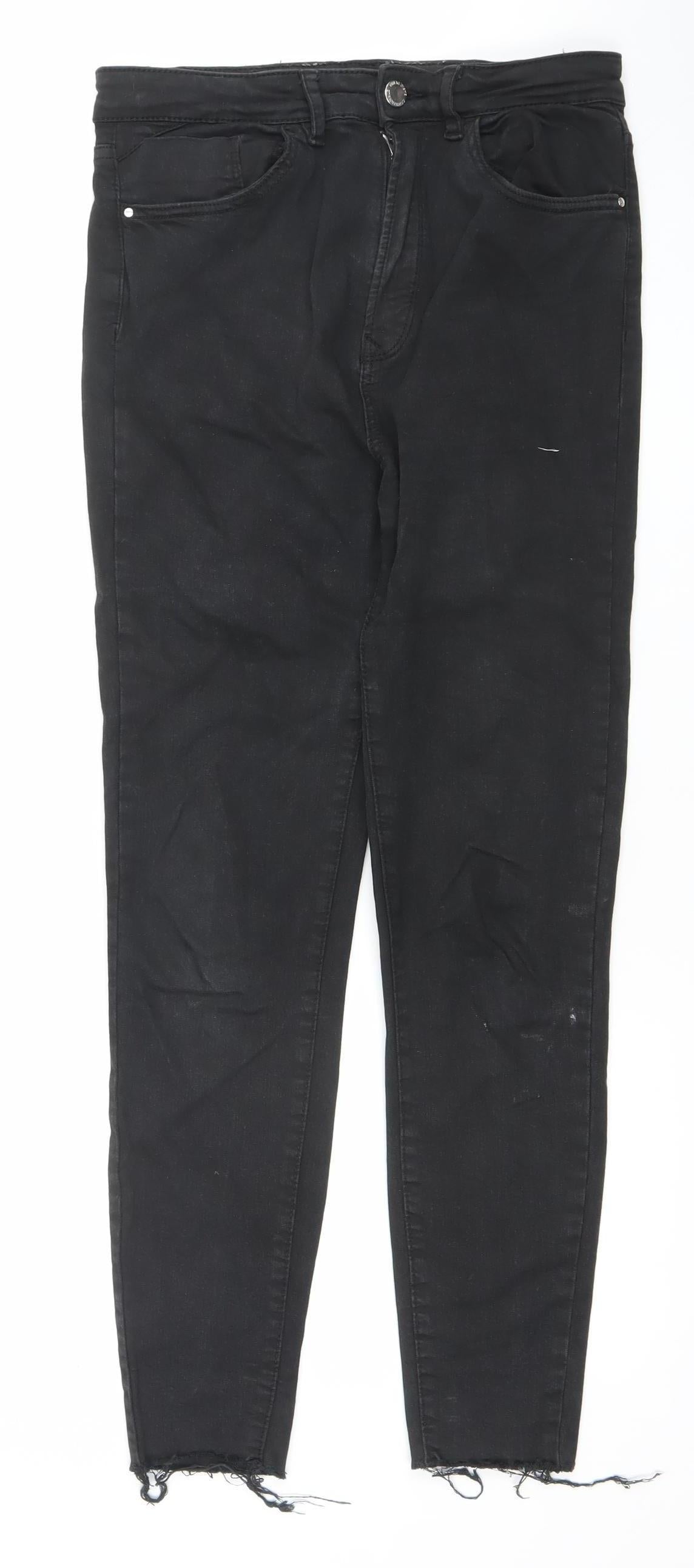 Womens UK Size 10 Stradivarius Slim Fit Skinny Black Jeans