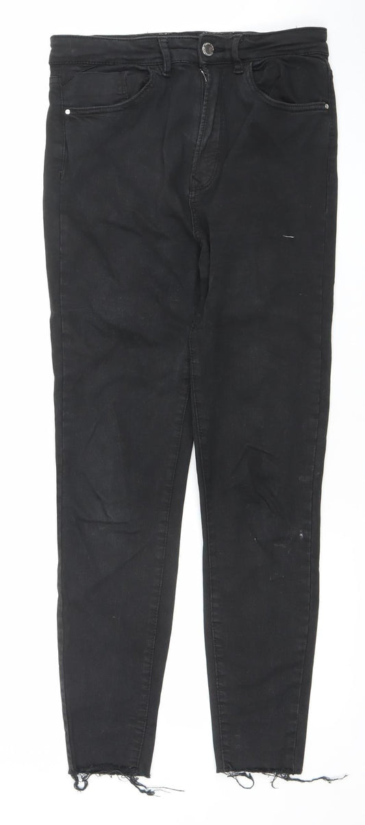Womens UK Size 10 Stradivarius Slim Fit Skinny Black Jeans