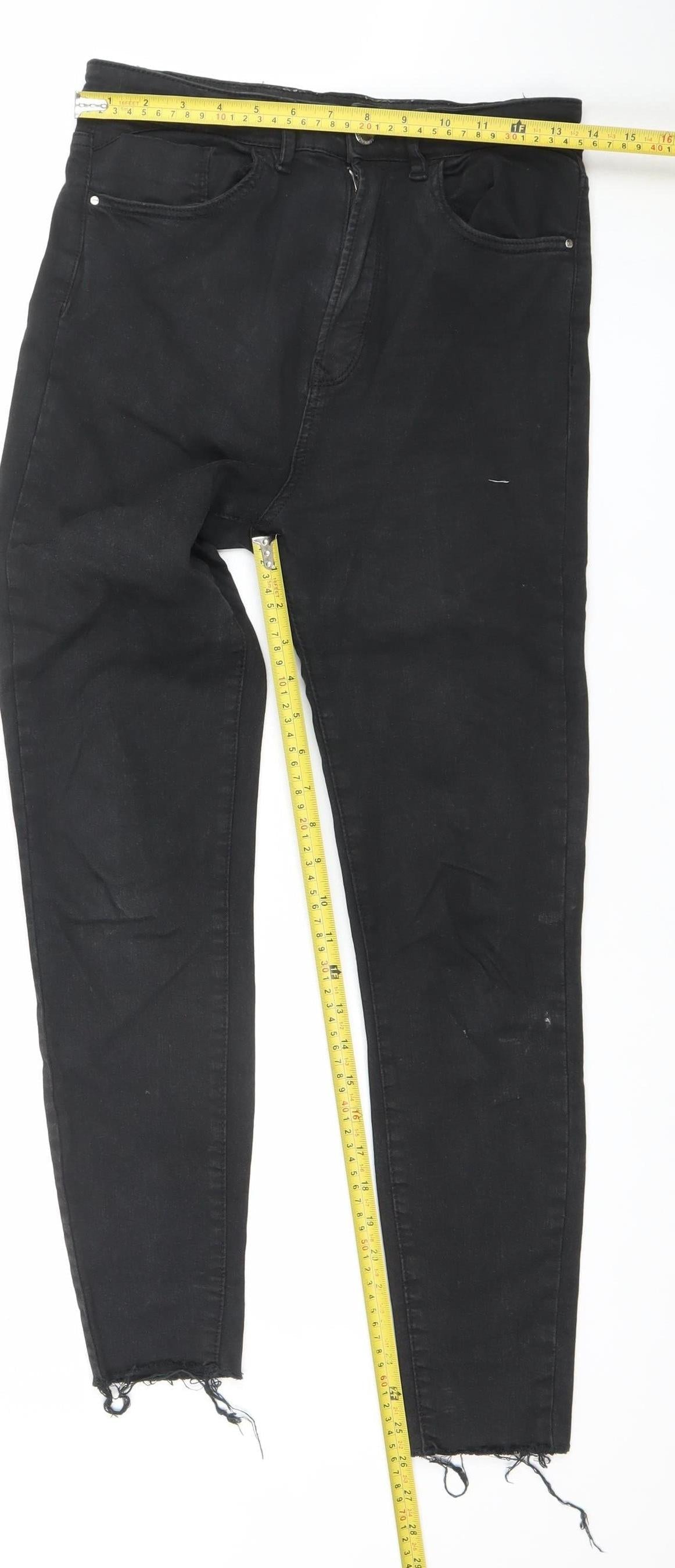 Womens UK Size 10 Stradivarius Slim Fit Skinny Black Jeans