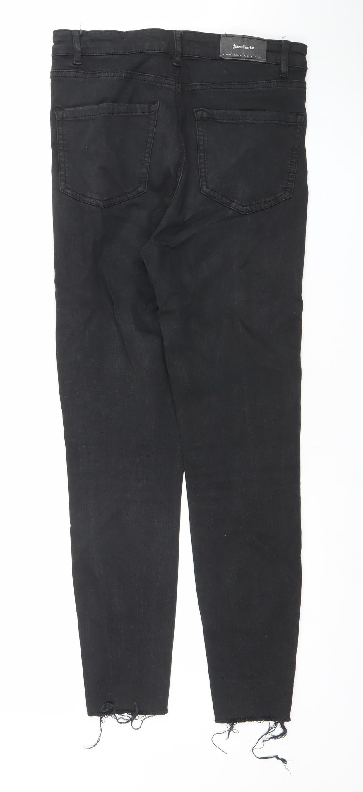 Womens UK Size 10 Stradivarius Slim Fit Skinny Black Jeans
