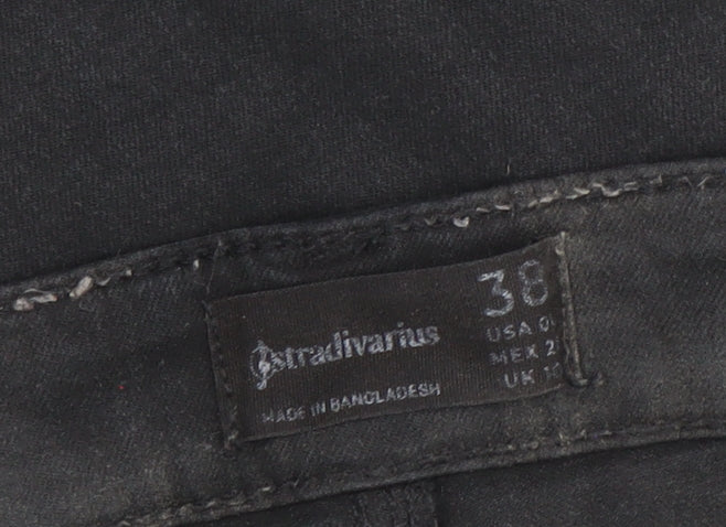 Womens UK Size 10 Stradivarius Slim Fit Skinny Black Jeans
