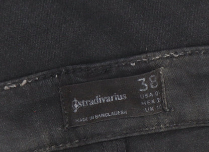 Womens UK Size 10 Stradivarius Slim Fit Skinny Black Jeans