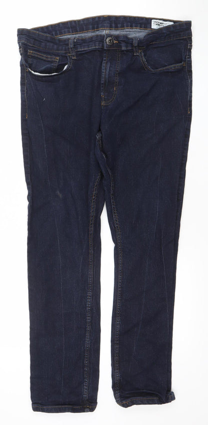 Denim Co. Mens Blue Straight Leg Jeans 36W 32L Cotton Blend