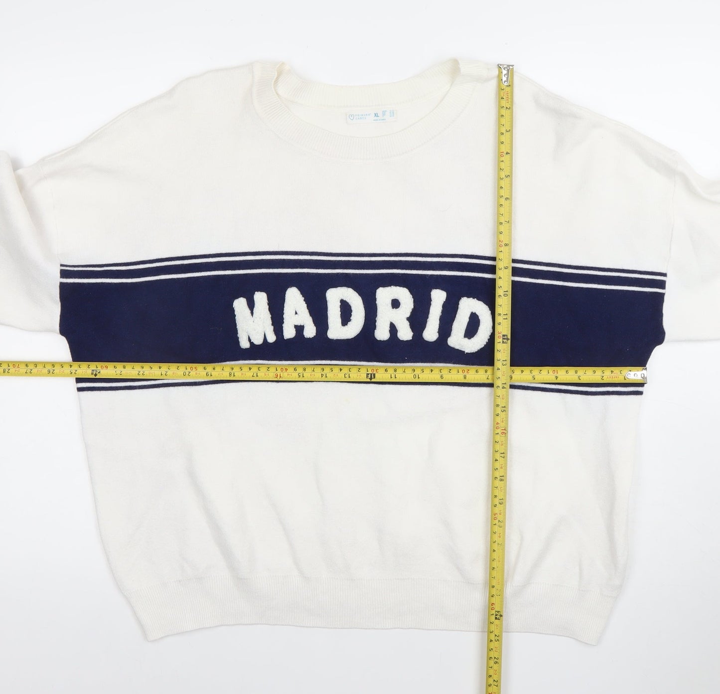 Primark Women’s White Madrid Pullover Jumper XL Crew Neck Knit