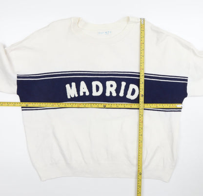 Primark Women’s White Madrid Pullover Jumper XL Crew Neck Knit
