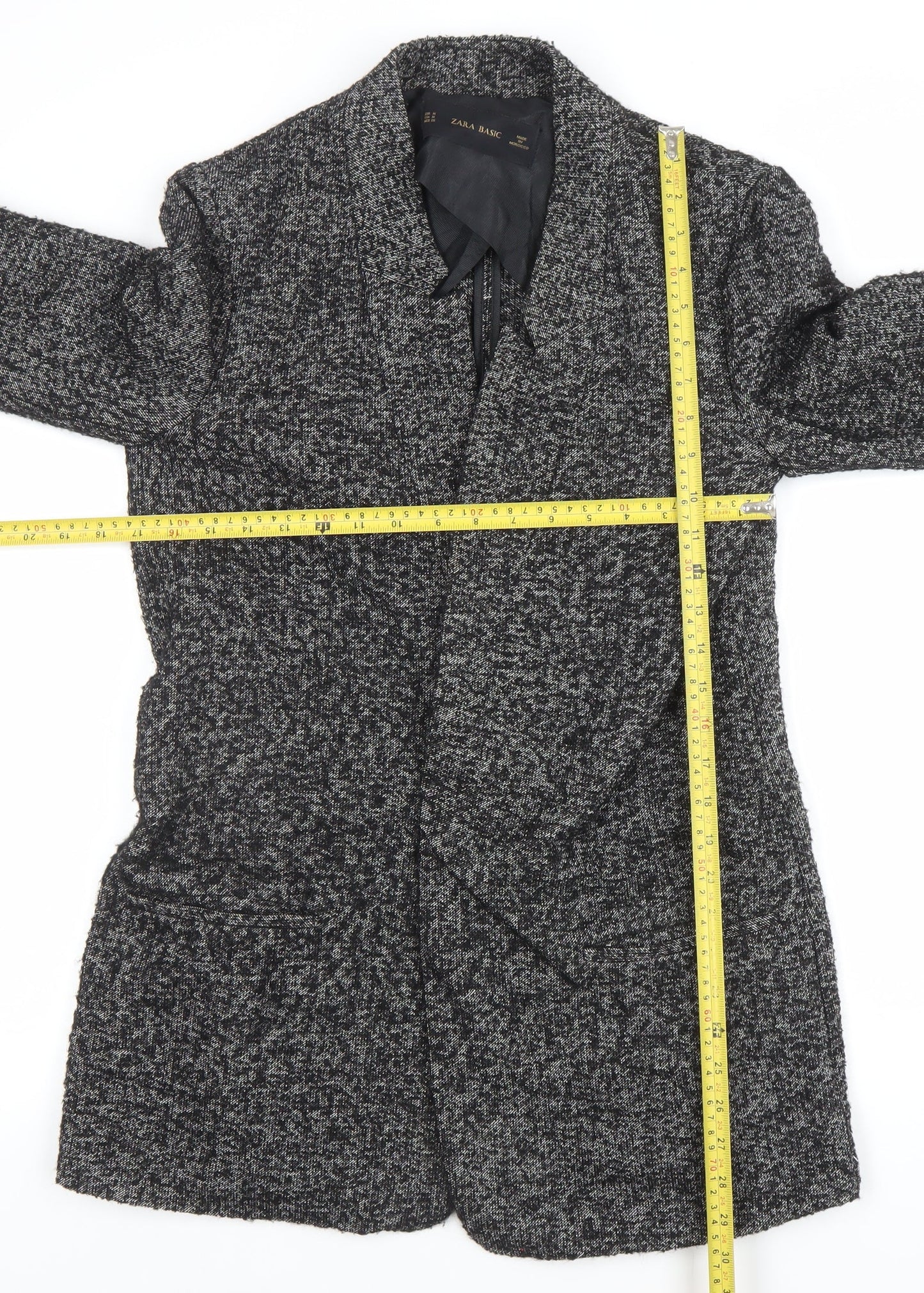 Womens UK Size M Zara Basic Grey Overcoat