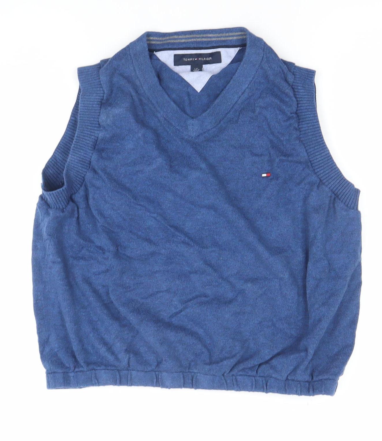 Womens UK Size L Tommy Hilfiger Blue Vest Jumper