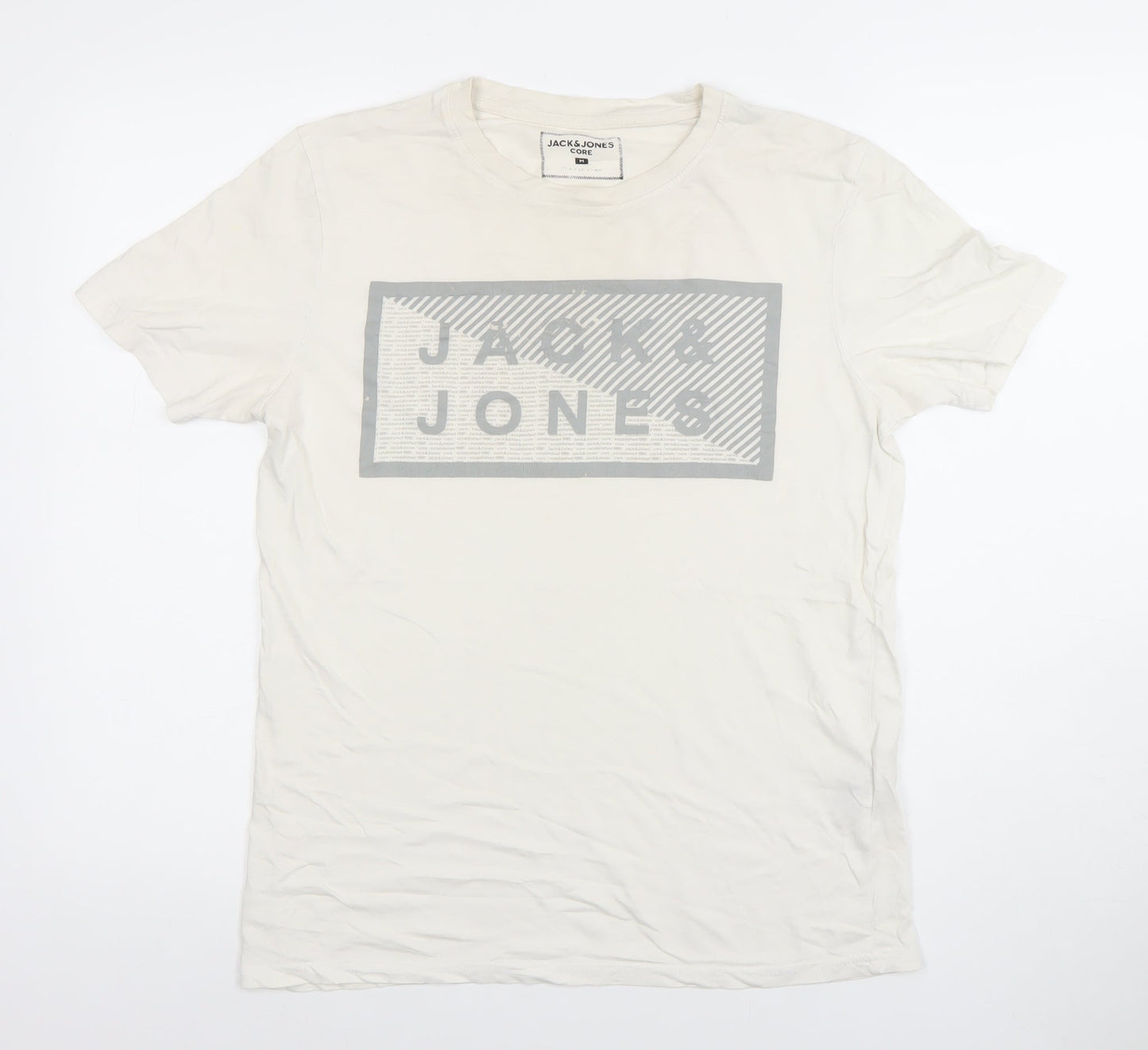 Mens UK Size M JACK & JONES White  T-Shirt